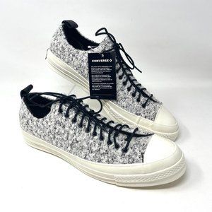 Converse CHUCK 70 OX White Black Egret Faux Fur Low Top Men's Size 166254C